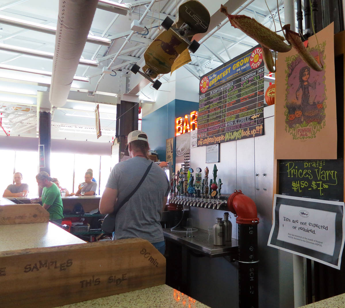 dogfish head craft brewery beer list in taproom